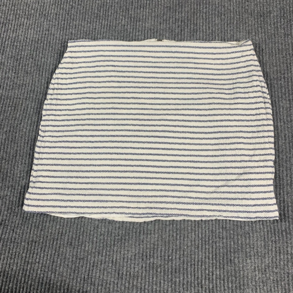 Gap Skirt Womens 10 White Striped‎ Cotton Lined Zip Up Short Beach Comfort Cute